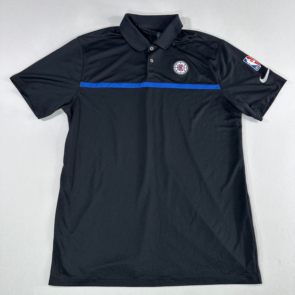 Nike Mens Los Angeles LA Clippers NBA Basketball Polo Shirt Dri-Fit Size M Black